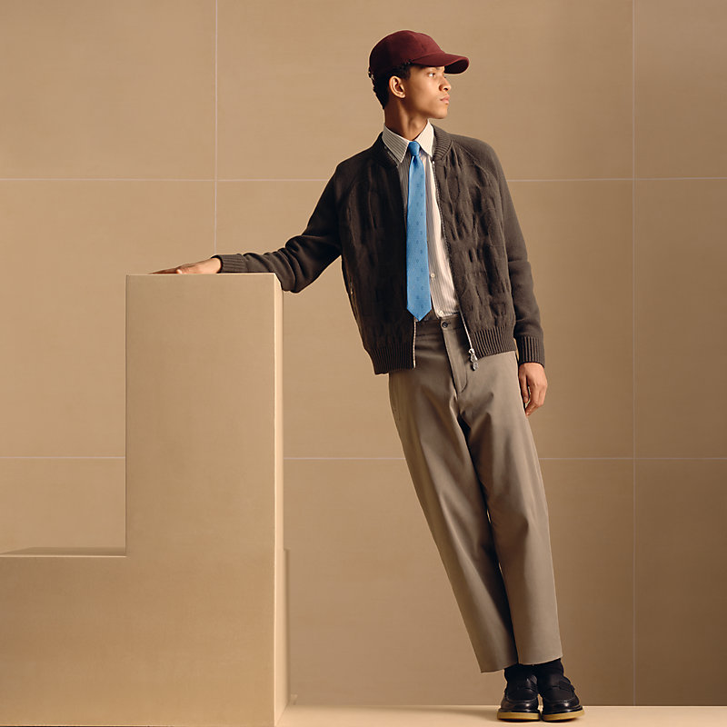 シルクタイ 7 cm 《マイヨン・ディヴェール》 - ブルー | Hermès